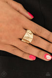 Industrial Indentation Gold Ring-Jewelry-Paparazzi Accessories-Ericka C Wise, $5 Jewelry Paparazzi accessories jewelry ericka champion wise elite consultant life of the party fashion fix lead and nickel free florida palm bay melbourne