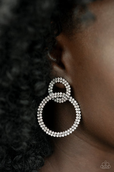 Intensely Icy Black Post Earrings-Jewelry-Paparazzi Accessories-Ericka C Wise, $5 Jewelry Paparazzi accessories jewelry ericka champion wise elite consultant life of the party fashion fix lead and nickel free florida palm bay melbourne