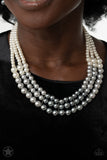 Lady in Waiting White Necklace-Jewelry-Paparazzi Accessories-Ericka C Wise, $5 Jewelry Paparazzi accessories jewelry ericka champion wise elite consultant life of the party fashion fix lead and nickel free florida palm bay melbourne