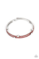 Let Freedom Bling Red Bracelet-Jewelry-Ericka C Wise, $5 Jewelry-Ericka C Wise, $5 Jewelry Paparazzi accessories jewelry ericka champion wise elite consultant life of the party fashion fix lead and nickel free florida palm bay melbourne