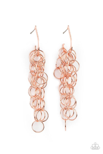 Long Live the Rebels Copper Earrings-Jewelry-Paparazzi Accessories-Ericka C Wise, $5 Jewelry Paparazzi accessories jewelry ericka champion wise elite consultant life of the party fashion fix lead and nickel free florida palm bay melbourne