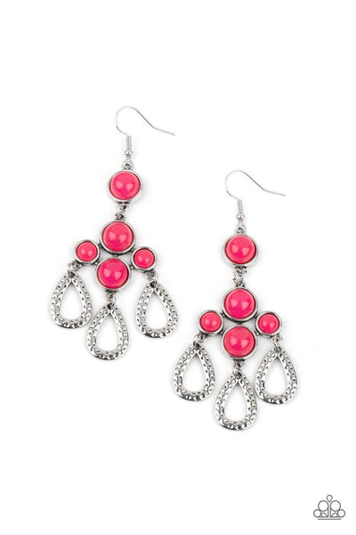 Mediterranean Magic Pink Earrings-Jewelry-Paparazzi Accessories-Ericka C Wise, $5 Jewelry Paparazzi accessories jewelry ericka champion wise elite consultant life of the party fashion fix lead and nickel free florida palm bay melbourne