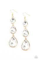 Metro Momentum Gold Earring-Jewelry-Paparazzi Accessories-Ericka C Wise, $5 Jewelry Paparazzi accessories jewelry ericka champion wise elite consultant life of the party fashion fix lead and nickel free florida palm bay melbourne
