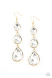 Metro Momentum Gold Earring-Jewelry-Paparazzi Accessories-Ericka C Wise, $5 Jewelry Paparazzi accessories jewelry ericka champion wise elite consultant life of the party fashion fix lead and nickel free florida palm bay melbourne