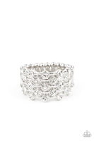 Metro Motivation White Ring-Jewelry-Paparazzi Accessories-Ericka C Wise, $5 Jewelry Paparazzi accessories jewelry ericka champion wise elite consultant life of the party fashion fix lead and nickel free florida palm bay melbourne