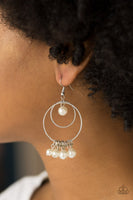 New York Attraction White Earrings-Jewelry-Paparazzi Accessories-Ericka C Wise, $5 Jewelry Paparazzi accessories jewelry ericka champion wise elite consultant life of the party fashion fix lead and nickel free florida palm bay melbourne