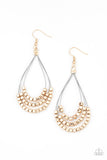Off the Blocks Shimmer Gold Earrings-Jewelry-Paparazzi Accessories-Ericka C Wise, $5 Jewelry Paparazzi accessories jewelry ericka champion wise elite consultant life of the party fashion fix lead and nickel free florida palm bay melbourne