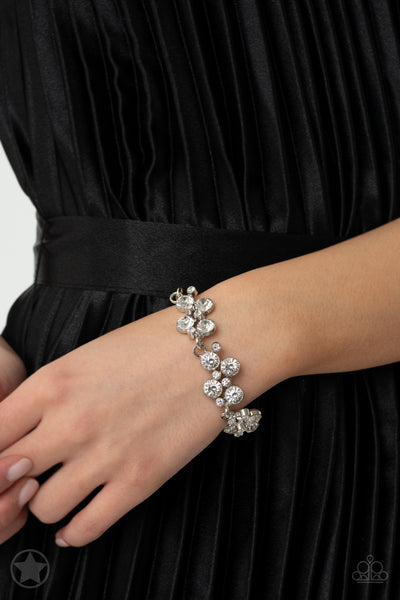 Old Hollywood White Bracelet-Ericka C Wise, $5 Jewelry -Ericka C Wise, $5 Jewelry Paparazzi accessories jewelry ericka champion wise elite consultant life of the party fashion fix lead and nickel free florida palm bay melbourne