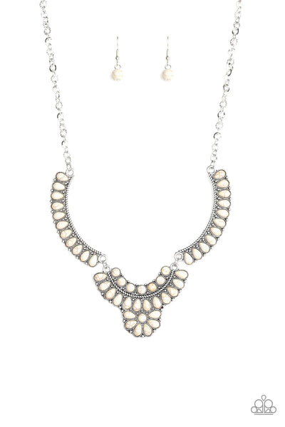 Omega Oasis White Necklace-Jewelry-Paparazzi Accessories-Ericka C Wise, $5 Jewelry Paparazzi accessories jewelry ericka champion wise elite consultant life of the party fashion fix lead and nickel free florida palm bay melbourne