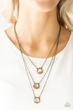 Once in a Millionaire Brass Necklace-Jewelry-Paparazzi Accessories-Ericka C Wise, $5 Jewelry Paparazzi accessories jewelry ericka champion wise elite consultant life of the party fashion fix lead and nickel free florida palm bay melbourne