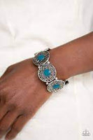 Painted Garden Blue Bracelet-Jewelry-Paparazzi Accessories-Ericka C Wise, $5 Jewelry Paparazzi accessories jewelry ericka champion wise elite consultant life of the party fashion fix lead and nickel free florida palm bay melbourne