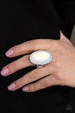 Opal Opulence White Ring-Jewelry-Paparazzi Accessories-Ericka C Wise, $5 Jewelry Paparazzi accessories jewelry ericka champion wise elite consultant life of the party fashion fix lead and nickel free florida palm bay melbourne