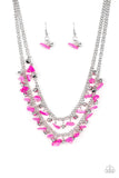 Pebble Pioneer Pink Necklace-Jewelry-Paparazzi Accessories-Ericka C Wise, $5 Jewelry Paparazzi accessories jewelry ericka champion wise elite consultant life of the party fashion fix lead and nickel free florida palm bay melbourne