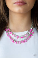 Pebble Pioneer Pink Necklace-Jewelry-Paparazzi Accessories-Ericka C Wise, $5 Jewelry Paparazzi accessories jewelry ericka champion wise elite consultant life of the party fashion fix lead and nickel free florida palm bay melbourne