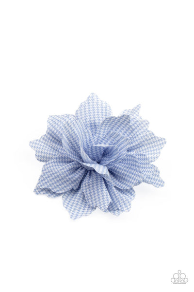 Plaid Prairies Blue Hair Clip-Jewelry-Paparazzi Accessories-Ericka C Wise, $5 Jewelry Paparazzi accessories jewelry ericka champion wise elite consultant life of the party fashion fix lead and nickel free florida palm bay melbourne