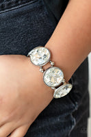 Powerhouse Hustle White Bracelet-Jewelry-Paparazzi Accessories-Ericka C Wise, $5 Jewelry Paparazzi accessories jewelry ericka champion wise elite consultant life of the party fashion fix lead and nickel free florida palm bay melbourne