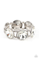 Powerhouse Hustle White Bracelet-Jewelry-Paparazzi Accessories-Ericka C Wise, $5 Jewelry Paparazzi accessories jewelry ericka champion wise elite consultant life of the party fashion fix lead and nickel free florida palm bay melbourne