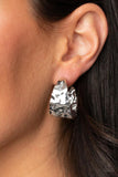 Put Your Best Face Forward Silver Hoop Earrings-Jewelry-Paparazzi Accessories-Ericka C Wise, $5 Jewelry Paparazzi accessories jewelry ericka champion wise elite consultant life of the party fashion fix lead and nickel free florida palm bay melbourne