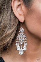 Queen of All Things Sparkly White Earrings-Jewelry-Paparazzi Accessories-Ericka C Wise, $5 Jewelry Paparazzi accessories jewelry ericka champion wise elite consultant life of the party fashion fix lead and nickel free florida palm bay melbourne