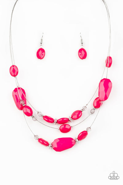 Radiant Reflections Pink Necklace-Jewelry-Paparazzi Accessories-Ericka C Wise, $5 Jewelry Paparazzi accessories jewelry ericka champion wise elite consultant life of the party fashion fix lead and nickel free florida palm bay melbourne