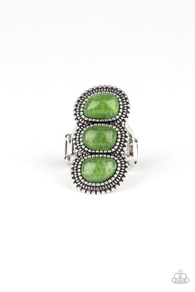 Radiant Rubble Green Ring-Jewelry-Paparazzi Accessories-Ericka C Wise, $5 Jewelry Paparazzi accessories jewelry ericka champion wise elite consultant life of the party fashion fix lead and nickel free florida palm bay melbourne