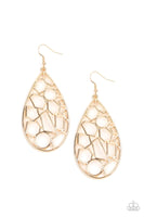 Reshaped Radiance Gold Earrings-Jewelry-Paparazzi Accessories-Ericka C Wise, $5 Jewelry Paparazzi accessories jewelry ericka champion wise elite consultant life of the party fashion fix lead and nickel free florida palm bay melbourne