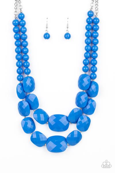 Resort Ready Blue Necklace-Jewelry-Paparazzi Accessories-Ericka C Wise, $5 Jewelry Paparazzi accessories jewelry ericka champion wise elite consultant life of the party fashion fix lead and nickel free florida palm bay melbourne