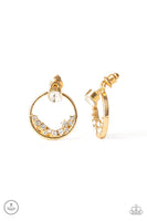 Rich Blitz Gold Earrings-Jewelry-Paparazzi Accessories-Ericka C Wise, $5 Jewelry Paparazzi accessories jewelry ericka champion wise elite consultant life of the party fashion fix lead and nickel free florida palm bay melbourne