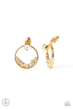 Rich Blitz Gold Earrings-Jewelry-Paparazzi Accessories-Ericka C Wise, $5 Jewelry Paparazzi accessories jewelry ericka champion wise elite consultant life of the party fashion fix lead and nickel free florida palm bay melbourne