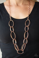 Ring Bling Copper Necklace-Jewelry-Paparazzi Accessories-Ericka C Wise, $5 Jewelry Paparazzi accessories jewelry ericka champion wise elite consultant life of the party fashion fix lead and nickel free florida palm bay melbourne