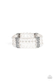 Ritzy Ritz White Bracelet-Jewelry-Paparazzi Accessories-Ericka C Wise, $5 Jewelry Paparazzi accessories jewelry ericka champion wise elite consultant life of the party fashion fix lead and nickel free florida palm bay melbourne