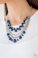 Rockin' Rocette Blue Necklace-Jewelry-Paparazzi Accessories-Ericka C Wise, $5 Jewelry Paparazzi accessories jewelry ericka champion wise elite consultant life of the party fashion fix lead and nickel free florida palm bay melbourne