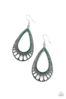 Royal Finesse Green Earrings-Jewelry-Paparazzi Accessories-Ericka C Wise, $5 Jewelry Paparazzi accessories jewelry ericka champion wise elite consultant life of the party fashion fix lead and nickel free florida palm bay melbourne