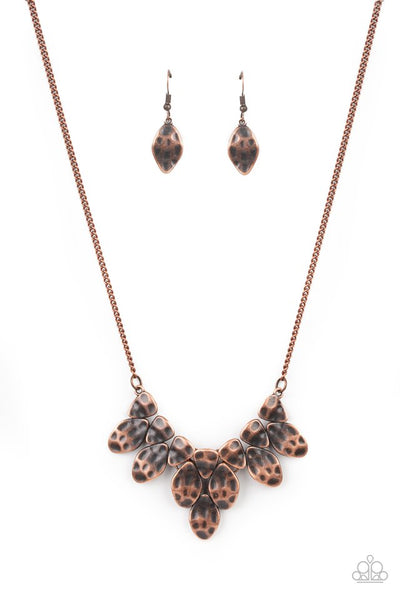 Rustic Smolder Copper Necklace-Jewelry-Paparazzi Accessories-Ericka C Wise, $5 Jewelry Paparazzi accessories jewelry ericka champion wise elite consultant life of the party fashion fix lead and nickel free florida palm bay melbourne