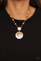 Sea the Sights Gold Necklace-Jewelry-Paparazzi Accessories-Ericka C Wise, $5 Jewelry Paparazzi accessories jewelry ericka champion wise elite consultant life of the party fashion fix lead and nickel free florida palm bay melbourne