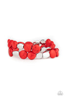 Simply Sedimentary Red Bracelet-Jewelry-Paparazzi Accessories-Ericka C Wise, $5 Jewelry Paparazzi accessories jewelry ericka champion wise elite consultant life of the party fashion fix lead and nickel free florida palm bay melbourne