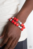 Simply Sedimentary Red Bracelet-Jewelry-Paparazzi Accessories-Ericka C Wise, $5 Jewelry Paparazzi accessories jewelry ericka champion wise elite consultant life of the party fashion fix lead and nickel free florida palm bay melbourne