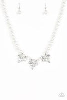 Society Socialite White Necklace-Jewelry-Paparazzi Accessories-Ericka C Wise, $5 Jewelry Paparazzi accessories jewelry ericka champion wise elite consultant life of the party fashion fix lead and nickel free florida palm bay melbourne