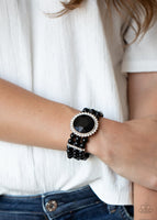 Speechless Sparkle Black Bracelet-Jewelry-Paparazzi Accessories-Ericka C Wise, $5 Jewelry Paparazzi accessories jewelry ericka champion wise elite consultant life of the party fashion fix lead and nickel free florida palm bay melbourne