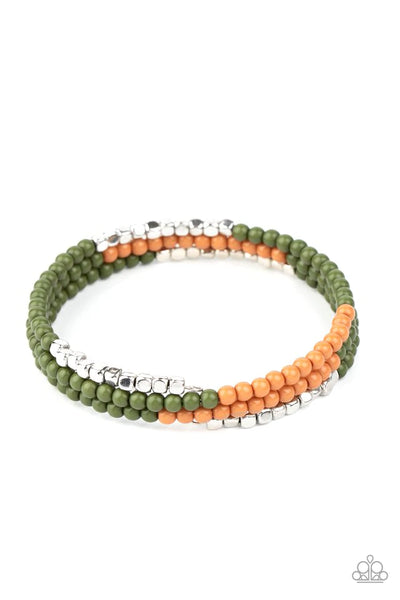Spiral Dive Green Bracelet-Jewelry-Paparazzi Accessories-Ericka C Wise, $5 Jewelry Paparazzi accessories jewelry ericka champion wise elite consultant life of the party fashion fix lead and nickel free florida palm bay melbourne