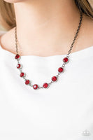 Starlit Socials Red Necklace-Jewelry-Paparazzi Accessories-Ericka C Wise, $5 Jewelry Paparazzi accessories jewelry ericka champion wise elite consultant life of the party fashion fix lead and nickel free florida palm bay melbourne