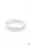 Starry Strut White Bracelet-Jewelry-Paparazzi Accessories-Ericka C Wise, $5 Jewelry Paparazzi accessories jewelry ericka champion wise elite consultant life of the party fashion fix lead and nickel free florida palm bay melbourne