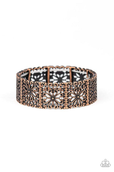 Summer Scandal Copper Bracelet-Jewelry-Paparazzi Accessories-Ericka C Wise, $5 Jewelry Paparazzi accessories jewelry ericka champion wise elite consultant life of the party fashion fix lead and nickel free florida palm bay melbourne
