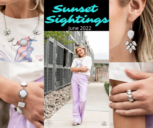 Sunset Sightings Fashion Fix, June 2022-Jewelry-Paparazzi Accessories-Ericka C Wise, $5 Jewelry Paparazzi accessories jewelry ericka champion wise elite consultant life of the party fashion fix lead and nickel free florida palm bay melbourne