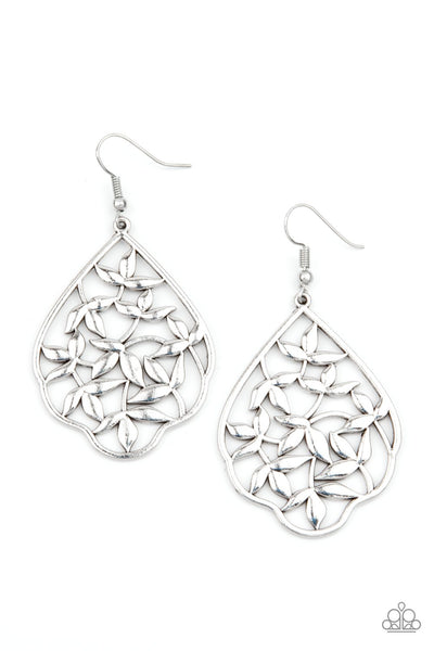 Taj Mahal Gardens Silver Earrings-Jewelry-Paparazzi Accessories-Ericka C Wise, $5 Jewelry Paparazzi accessories jewelry ericka champion wise elite consultant life of the party fashion fix lead and nickel free florida palm bay melbourne