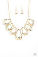 Teardrop Envy Gold Necklace-Jewelry-Paparazzi Accessories-Ericka C Wise, $5 Jewelry Paparazzi accessories jewelry ericka champion wise elite consultant life of the party fashion fix lead and nickel free florida palm bay melbourne