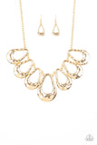 Teardrop Envy Gold Necklace-Jewelry-Paparazzi Accessories-Ericka C Wise, $5 Jewelry Paparazzi accessories jewelry ericka champion wise elite consultant life of the party fashion fix lead and nickel free florida palm bay melbourne