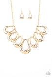 Teardrop Envy Gold Necklace-Jewelry-Paparazzi Accessories-Ericka C Wise, $5 Jewelry Paparazzi accessories jewelry ericka champion wise elite consultant life of the party fashion fix lead and nickel free florida palm bay melbourne