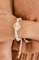 The Road KNOT Taken White Bracelet-Jewelry-Paparazzi Accessories-Ericka C Wise, $5 Jewelry Paparazzi accessories jewelry ericka champion wise elite consultant life of the party fashion fix lead and nickel free florida palm bay melbourne
