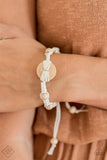 The Road KNOT Taken White Bracelet-Jewelry-Paparazzi Accessories-Ericka C Wise, $5 Jewelry Paparazzi accessories jewelry ericka champion wise elite consultant life of the party fashion fix lead and nickel free florida palm bay melbourne